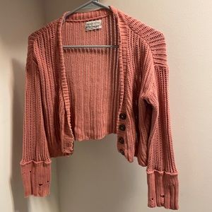 pink distressed urban outfitters cardigan